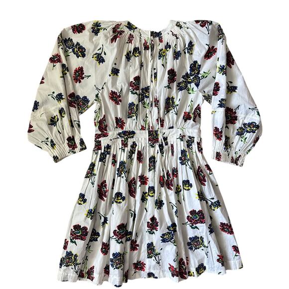 Ulla Johnson Joelle Poplin Floral Pleated High Neck Mini Dress Pockets Size 8 - Picture 13 of 13